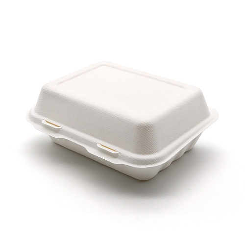 600ml 7.5"x6"xH2.5" (Fold) 20g Bagasse Compostable Eco Fish n Chip Container Boxes for Takeaway
