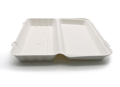 1600ml 12.75"x6"xH2.5" (Fold) 44g Bagasse Compostable Biodegradable Large Fish and Chip Boxes for Weddings