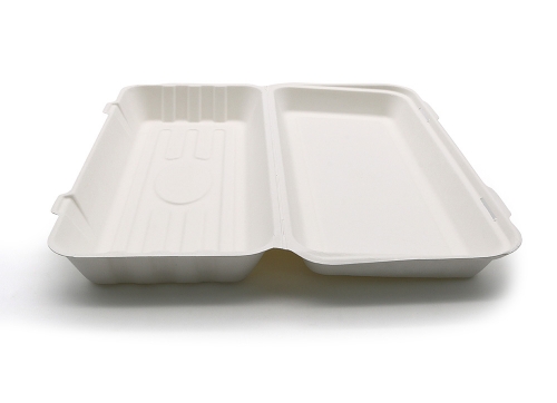 12.75"x6"xH2.5" (Fold) 44g Bagasse Compostable Biodegradable Large Fish and Chip Boxes for Weddings