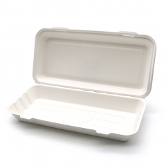 1600ml 12.75"x6"xH2.5" (Fold) 44g Bagasse Compostable Biodegradable Large Fish and Chip Boxes for Weddings