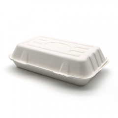 900ml 10"x6"xH2.5" (Fold) 33g Bagasse Compostable Bio Fish and Chips Container Box