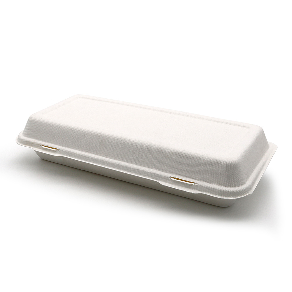 12.75"x6"xH2.5" (Fold) 44g Bagasse Compostable Biodegradable Large Fish and Chip Boxes for Weddings