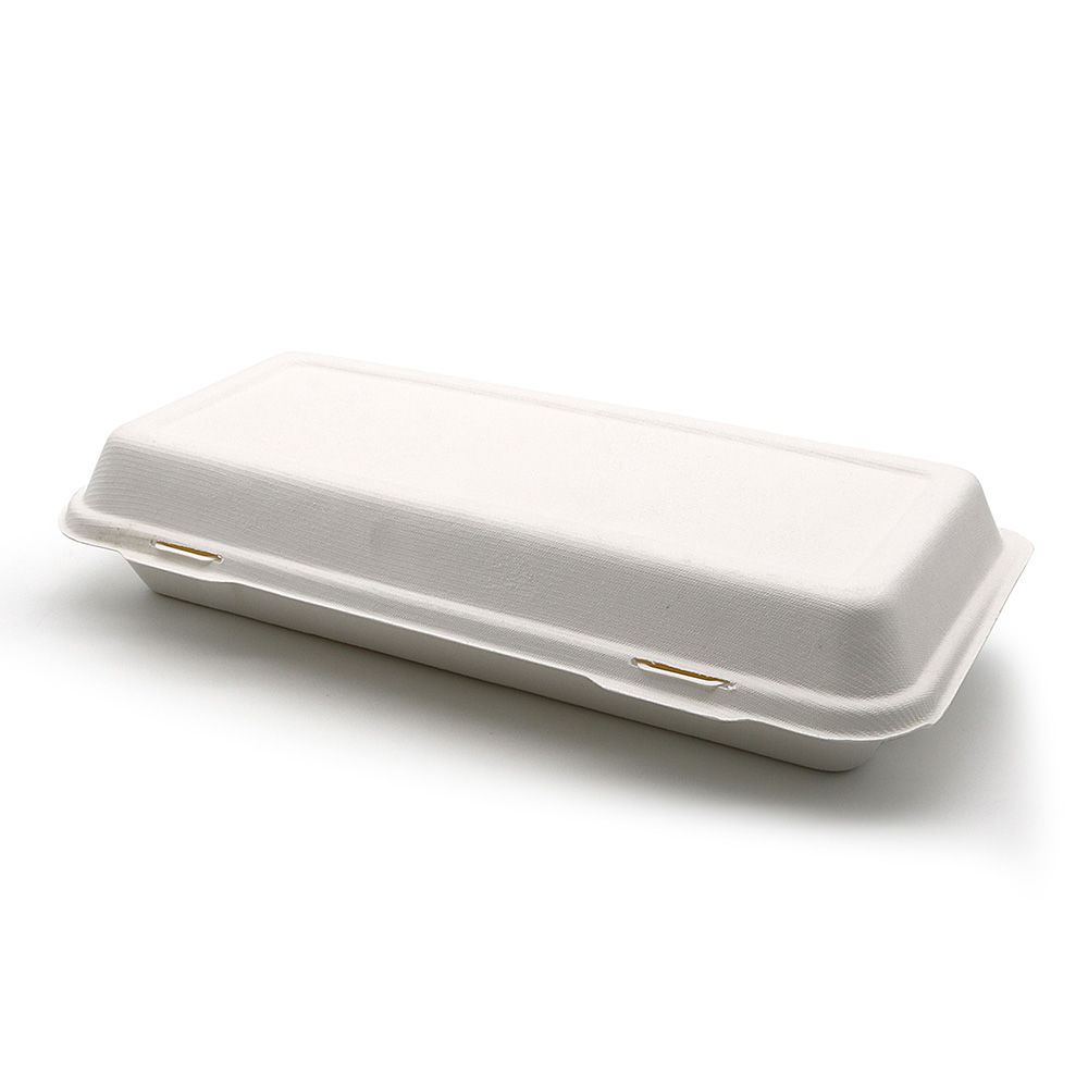 1600ml 12.75"x6"xH2.5" (Fold) 44g Bagasse Compostable Biodegradable Large Fish and Chip Boxes for Weddings