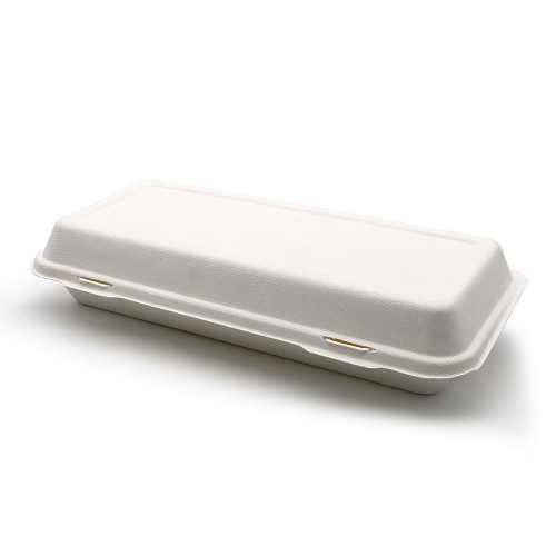 1600ml 12.75"x6"xH2.5" (Fold) 44g Bagasse Compostable Biodegradable Large Fish and Chip Boxes for Weddings