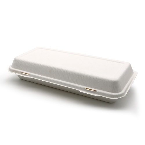 12.75"x6"xH2.5" (Fold) 44g Bagasse Compostable Biodegradable Large Fish and Chip Boxes for Weddings