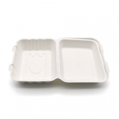 600ml 7.5"x6"xH2.5" (Fold) 20g Bagasse Compostable Eco Fish n Chip Container Boxes for Takeaway