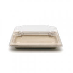 6.5"x4.5x0.8" 9g Bagasse Compostable Eco Disposable Sushi Take Out Containers