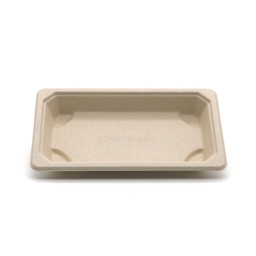 6.3"x3.6"x0.8" 8g Bagasse Compostable Sushi To Go Container