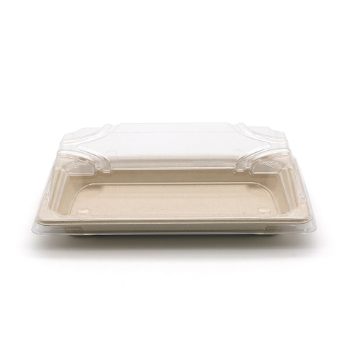 6.3"x3.6"x0.8" 8g Bagasse Compostable Sushi To Go Container