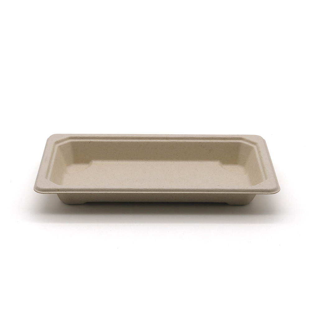 6.3"x3.6"x0.8" 8g Bagasse Compostable Sushi To Go Container