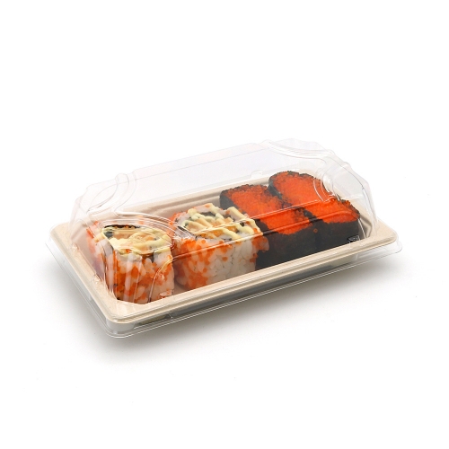 6.3"x3.6"x0.8" 8g Bagasse Compostable Sushi To Go Container