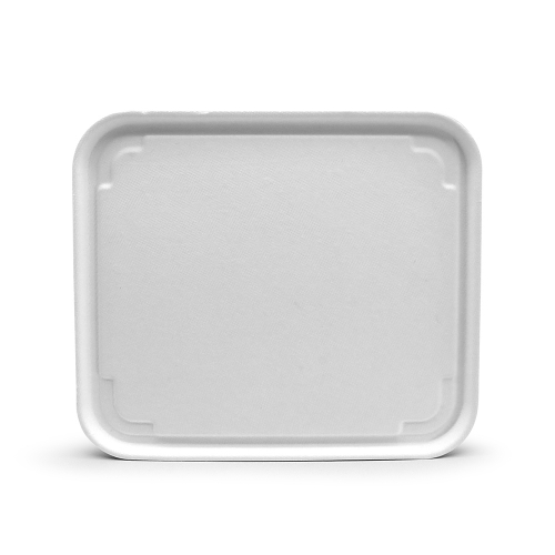 3cp 9.29"x7.87"xH1.50" 22g Bagasse Compostable Lunch Tray with Lid