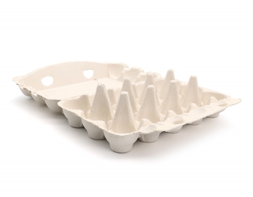 15 Egg 9.76"x6.50"x2.72" (Fold) 86g Bagasse Compostable Biodegradable Custom Egg Carton Packaging