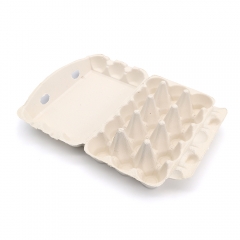 15 Egg 9.76"x6.50"x2.72" (Fold) 86g Bagasse Compostable Biodegradable Custom Egg Carton Packaging
