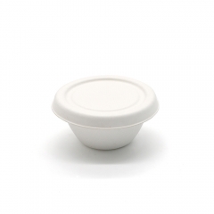 60ml 2oz ф2.36"xH1.18" 5g Bagasse Biodegradable Compostable Little Sauce Cup with Lid