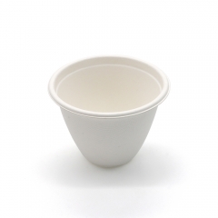 120ml 4oz ф2.95"xH2.13" 8.5g Bagasse Biodegradable Compostable Paper Ketchup Cup with Lid