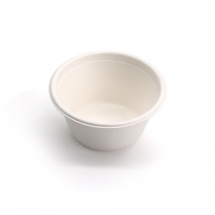 60ml 2 oz ф2.44"xH1.18" 2.5g Bagasse Biodegradable Compostable Thin Rim Sauce Dip Cup for Ketchup