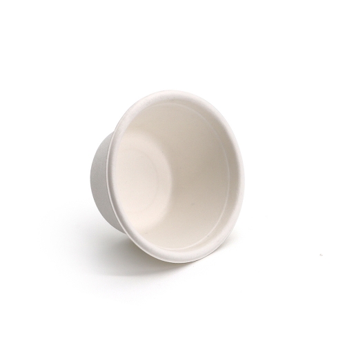 60ml 2 oz ф2.44"xH1.18" 2.5g Bagasse Biodegradable Compostable Thin Rim Sauce Dip Cup for Ketchup