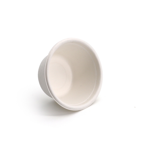 60ml / 2oz ф2.44" H1.18" 2.5g Bagasse Biodegradable Compostable Thin Rim Sauce Dip Cup for Ketchup