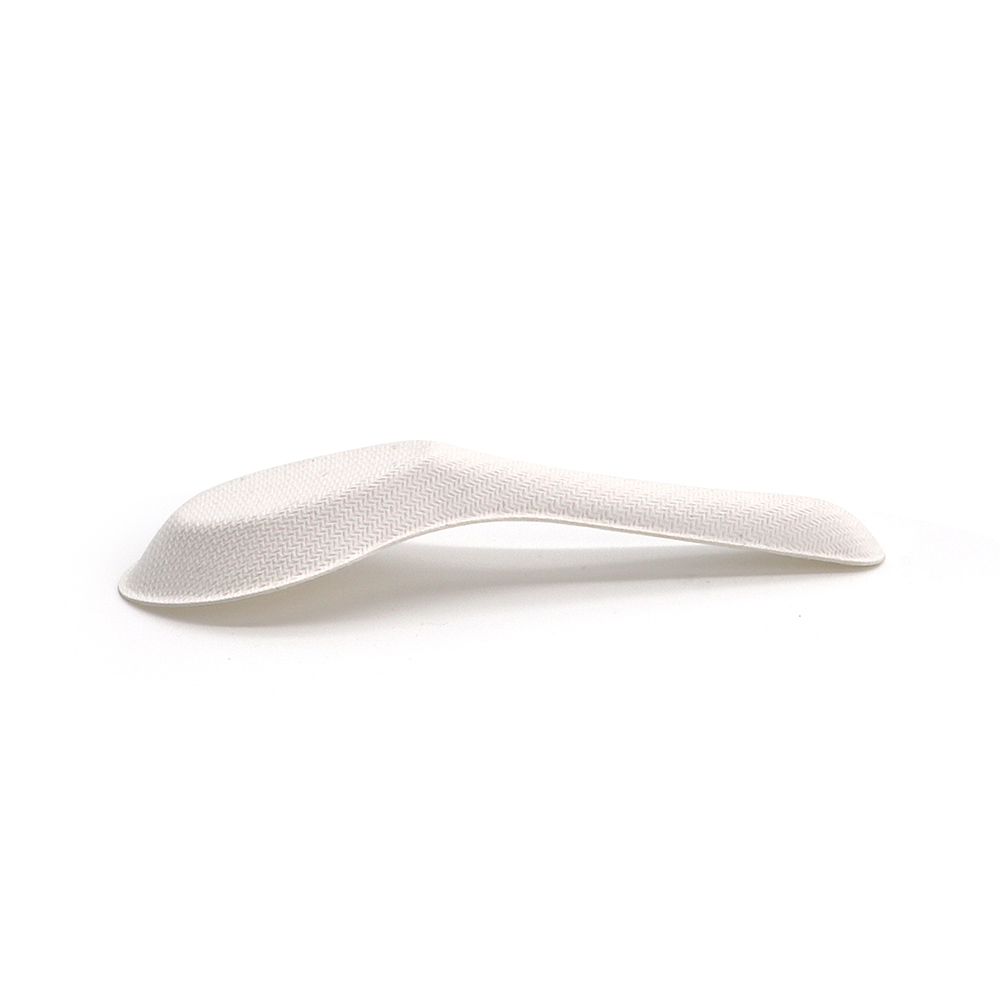 4.72" 2.5g Heavy-Duty Bagasse Biodegradable Compostable Disposable Paper Asian Spoon for Soup