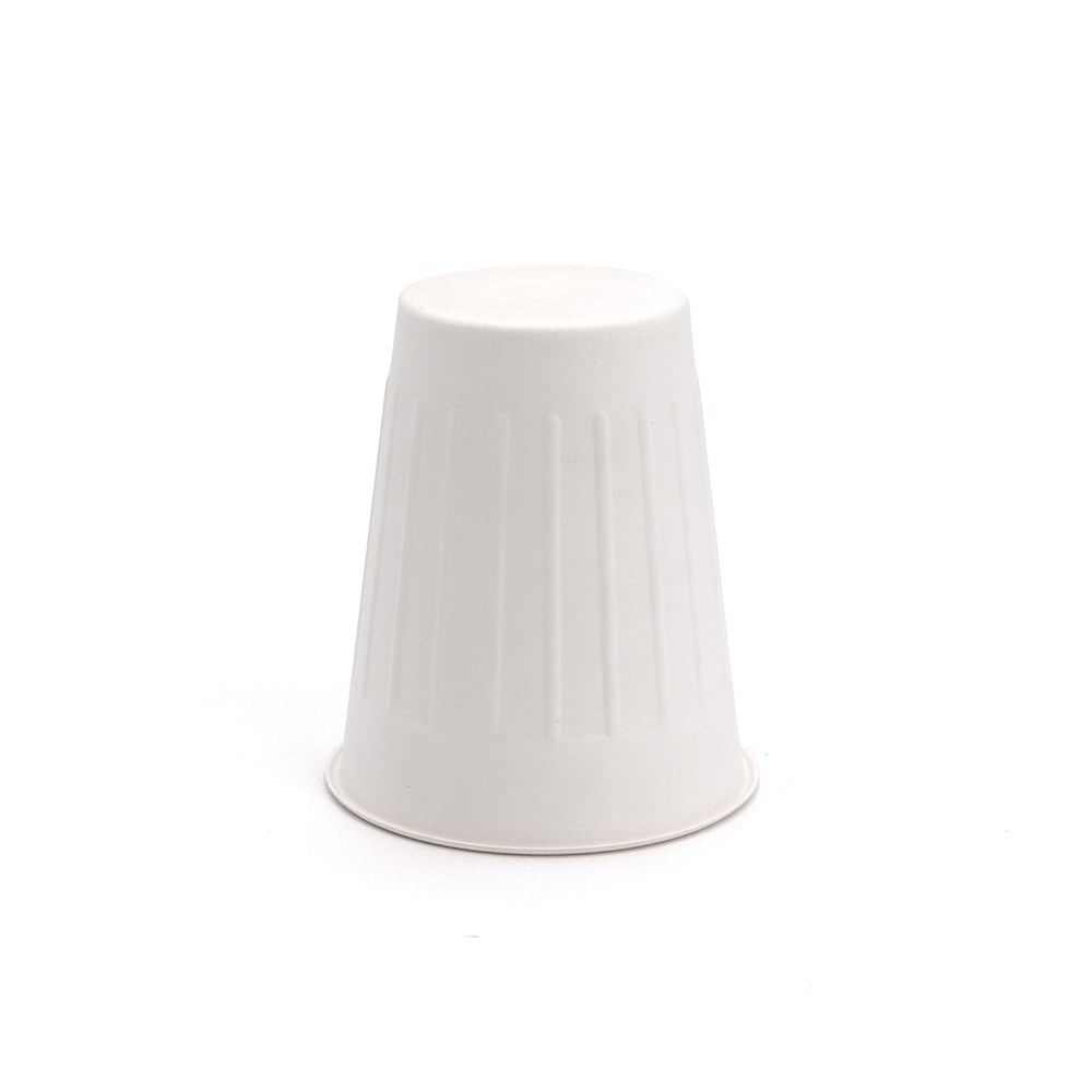 12 oz 3.82"x3.54" 10±1g Vertical Stripes Bagasse Compostable Disposable Cup