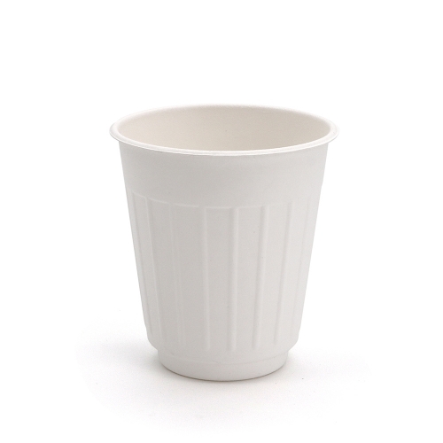 12 oz 3.82"x3.54" 10±1g Vertical Stripes Bagasse Compostable Disposable Cup