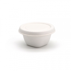 60ml 2oz 2.4"xH1.2" 2g Bagasse Biodegradable Compostable Take Out Sauce Packaging Paper Container