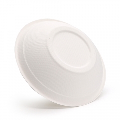 710ml 24oz Φ8.19"xH1.78" 21g Bagasse Compostable Takeaway Soup Bowl Paper with Cover