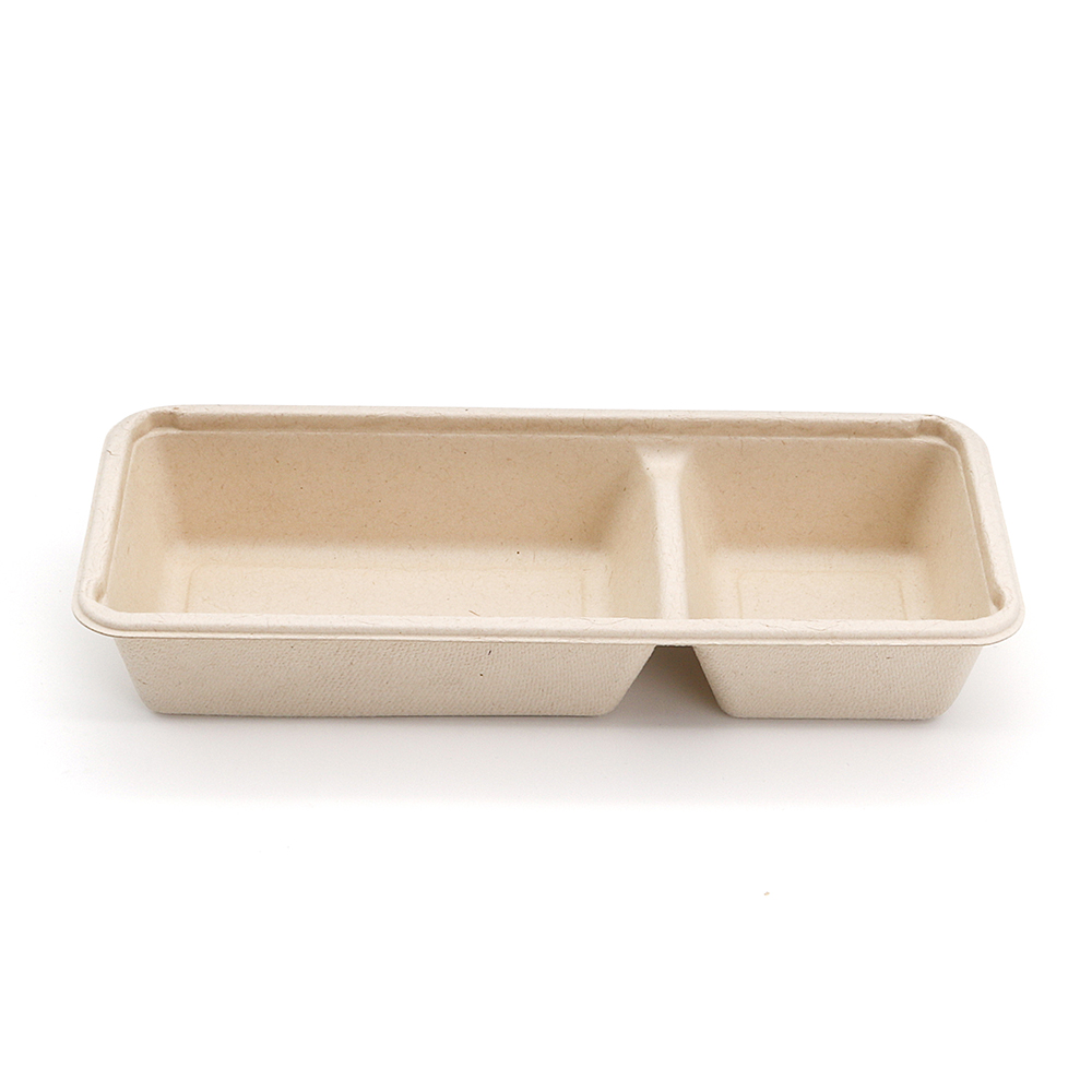 500ml 16oz 8.86"x3.78"x1.68" 17g 2-Comp Bagasse Compostable Appetizer Box