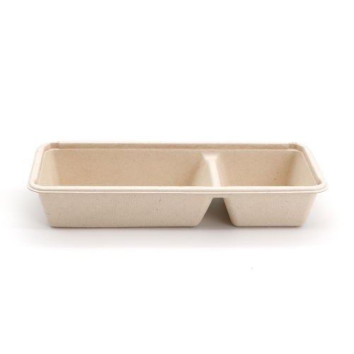 500ml 16oz 8.86"x3.78"x1.68" 17g 2-Comp Bagasse Compostable Appetizer Box