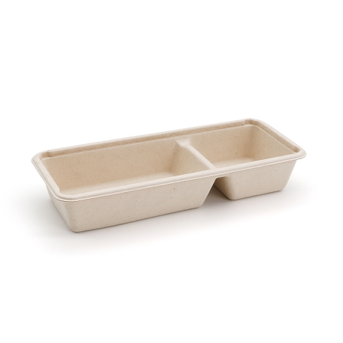 500ml 16oz 8.86"x3.78"x1.68" 17g 2-Comp Bagasse Compostable Appetizer Box