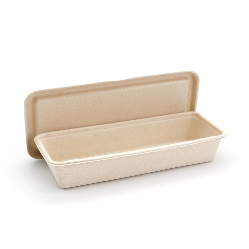 500ml 16oz 8.86"x3.78"x1.68" 16g 1-Comp Bagasse Compostable Side Dish Box