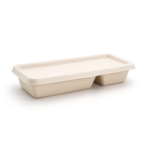 500ml 16oz 8.86"x3.78"x1.68" 17g 2-Comp Bagasse Compostable Appetizer Box