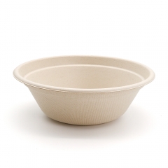 1050ml 40oz φ8.19"x2.80" 28g Bagasse Compostable Take Out Salad Bowl