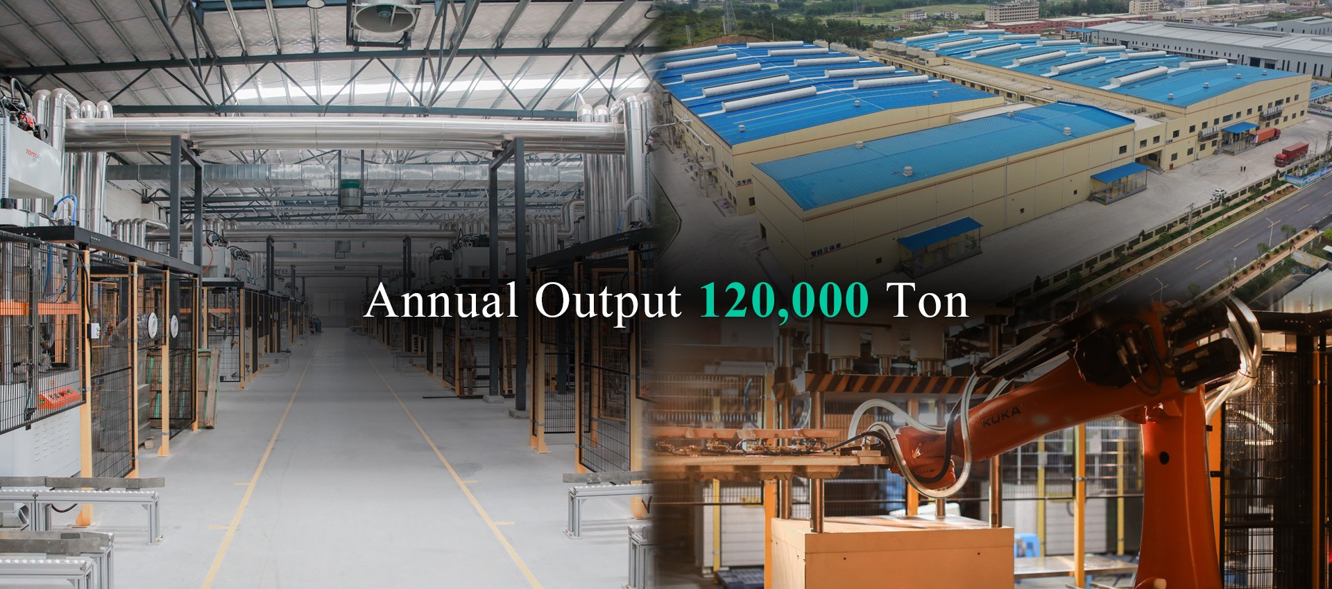 Pulp moulded Factory internal and external display. The annual output is over 120,000 ton.