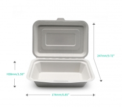 450ml 6.81x4.88xH2.09" (Fold) 15g Bagasse Compostable Eco Friendly Small To Go Food Box