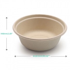 350ml 12oz Φ7.8"xH2.9" 10g Bagasse Bio-degradable Compostable Food Paper Container Bowl