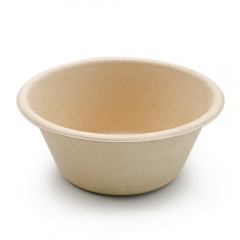 240ml 8oz Φ4.41"xH1.81" 8g Bagasse Compostable Paper Packaging Bowl for Meal with Lid