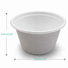 700ml 24oz Φ5"xH3" 14g Straght Wall Bagasse Compostable Restaurant Take Away Food Box Wholesale