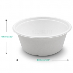 850ml 29oz Φ6"xH2.6" 18g Bagasse Compostable Paper Takeaway Food Packaging Disposable Container