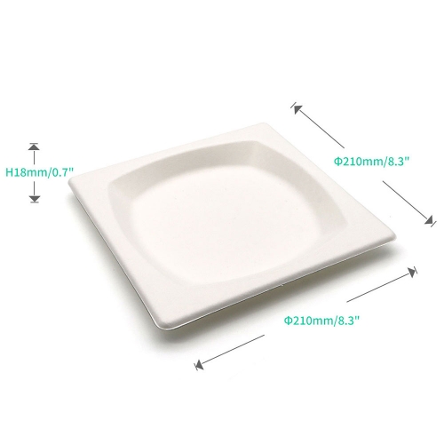 8.3" 15g Diamond Bagasse Biodegradable Compostable Wedding Dish