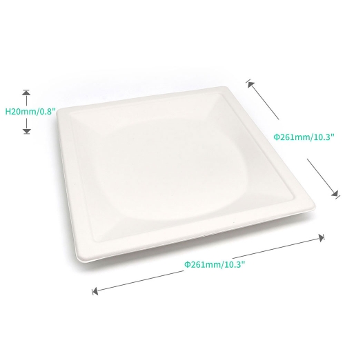 10.3" 26g Diamond Bagasse Biodegradable Compostable Disposable Plate