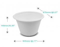 120ml / 4oz ф3.07" H1.89" 5g Bagasse Biodegradable Compostable Small Dipping Sauce Cup with Lid