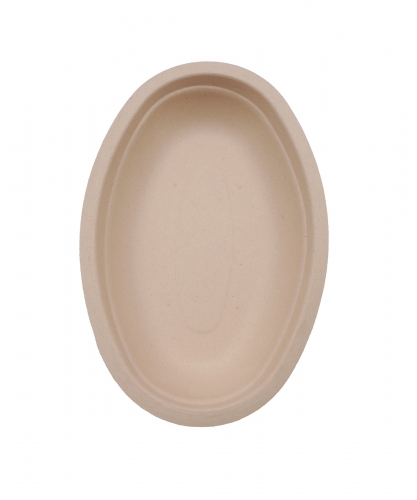24oz 9.45"x6.10"xH2.17" 21g Bagasse Compostable Restaurant Paper Oval Bowl for Food