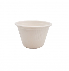 120ml / 4oz ф3.07" H1.89" 5g Bagasse Biodegradable Compostable Small Dipping Sauce Cup with Lid