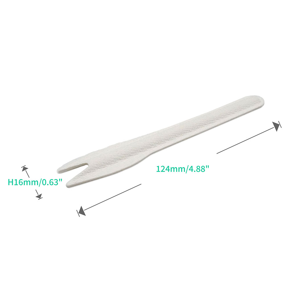 4.88" 0.63" 2g Heavy-Duty Bagasse Bio-degradable Compostable Salad Fork