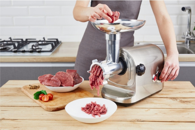 Creating custom combinations for unique patties using a meat grinder