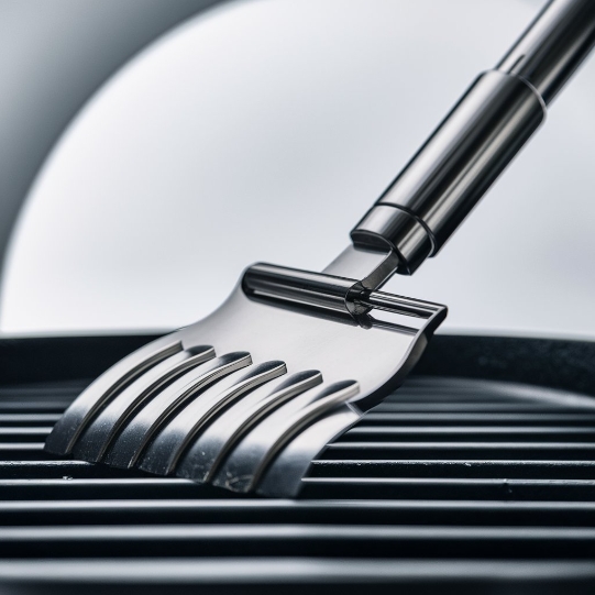  A metal scrapper that can be used to clean the grill and prevent the patty from sticking.