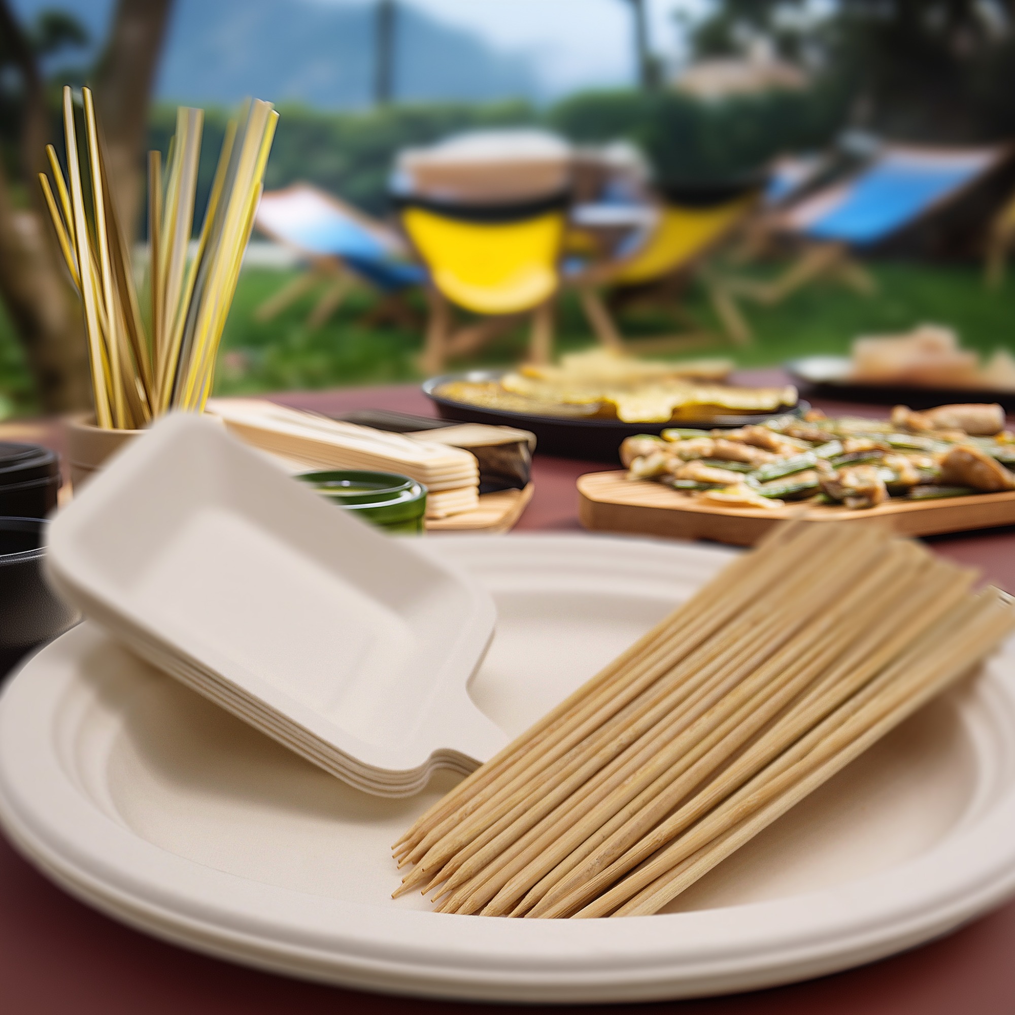 Biodegradable Disposable Tableware Set for Barbecue