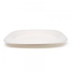 9.06x6.30xH0.79" 13g Bagasse Compostable Disposable Cafeteria Lunch Trays